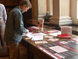 Setting up the Christ Church Library Exhibition